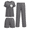 Dark Gray, variant on 3 Piece Postpartum Nursing Pajamas Set Short Sleeve Breastfeeding Shirts Pregnancy Shorts & Pants Maternity Pjs