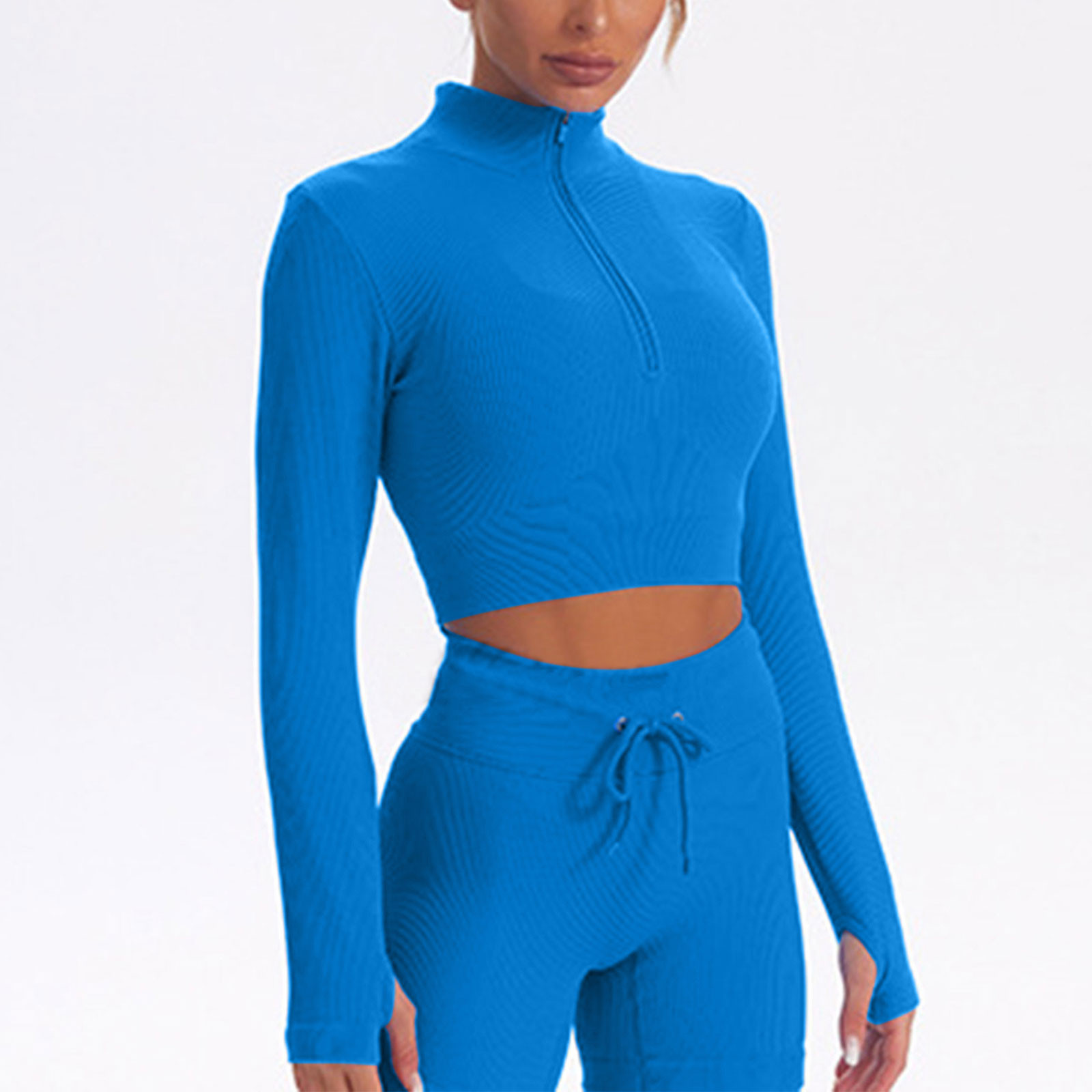 athletic crop top long sleeve