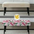 thumbnail image 6 of POLERO Pink Cherry Print Dining Bench Cover Anti-Dust Stretch Bench Cushion Cove with Elastic Edge Home Decor Rectangle Seat Protector for Bedroom, Kitchen, 6 of 7