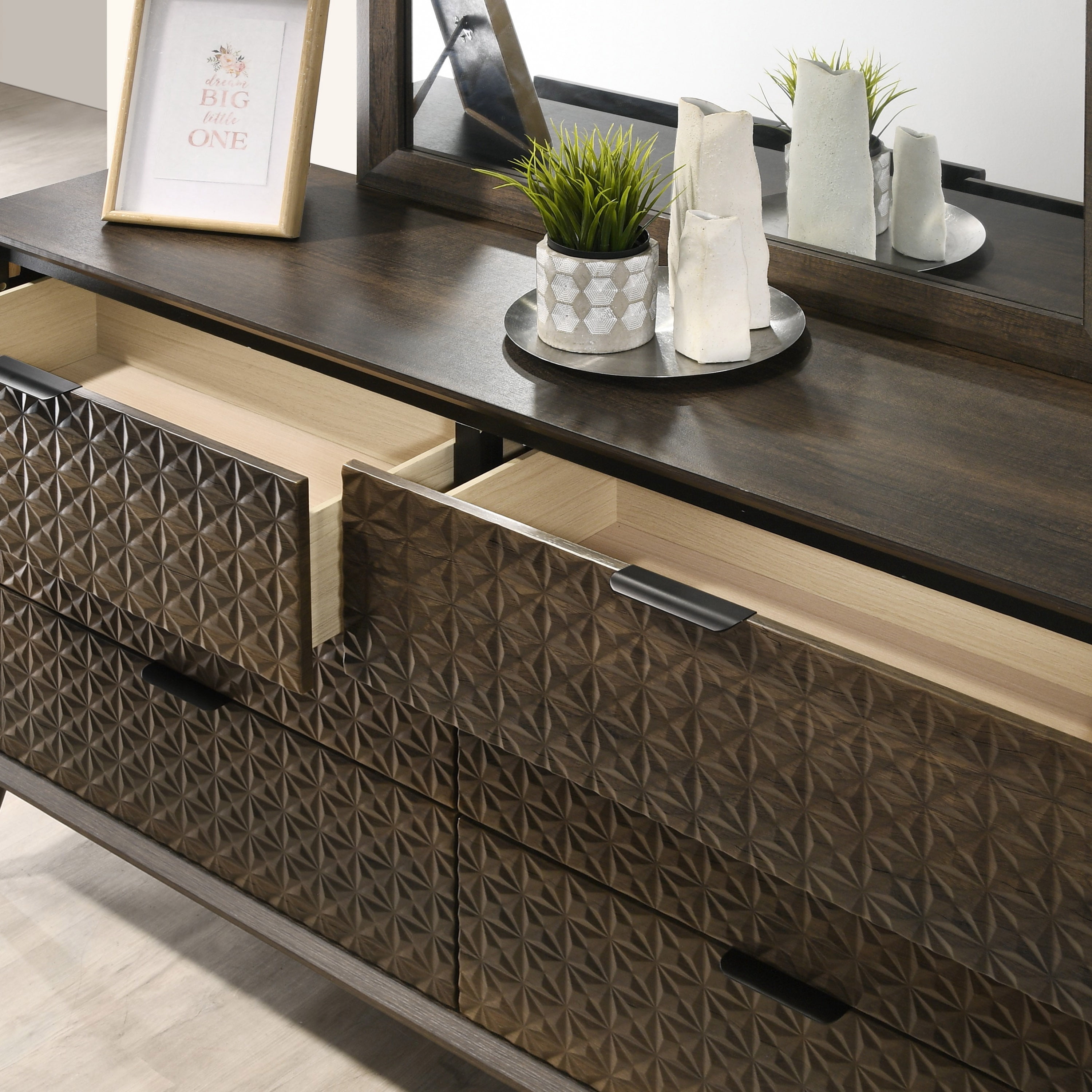 Furniture of America Jovik Modern 6-Drawer Dresser, Dark Brown