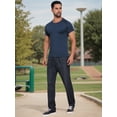 thumbnail image 2 of DARING DIVA Men's Workout Stretch Crew Neck Short Sleeve T-Shirt M Dark Blue, 2 of 7