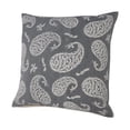 thumbnail image 3 of Woven Paths Casual Gray Paisley Throw Pillow, 3 of 9