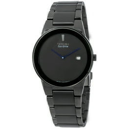 エレビット Citizen Men's Eco-Drive Axiom Wrist Watch, Black Leather