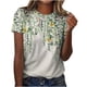 thumbnail image 2 of Puntoco 2024, tops a la moda de verano para mujer, moda de verano para mujer, top Sexy con estampado de pliegues regulares para mujer, top de manga corta con cuello redondo y botones, 2 of 5