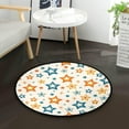 thumbnail image 5 of Dreamtimes Colourful Star Shape on Neutral Beige Backg Round Area Rug 3Ft Small Round Area Rug Soft Bedroom Entryway Foyer Throw Mat Washable Non-Shedding Non-Slip Sofa Nursery Carpet, 5 of 5