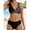 Swimwear-307Black, variant on Xdegoge Bikini Sets for Women V Neck Cross Front High Waisted Tummy Control Bottom Two Piece Bathing Suits Striped Color Block Slimming Water Sports