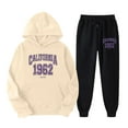 thumbnail image 2 of California Hoodie and Sweatpants Set for Women Fall Winter Hooded Sweatshirt and Jogger 2 Piece Set Womens Track Suit, 2 of 6