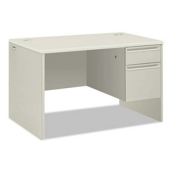 HON H38251.B9.Q 38000 Series 48 in. x 30 in. x 30 in. Right Pedestal Desk - Gray/Silver
