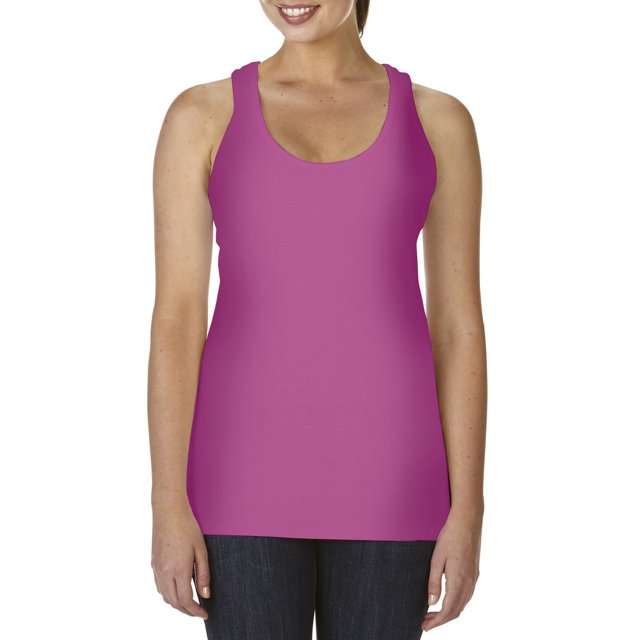 Comfort Colors - Camiseta de tirantes con espalda de nadador para mujer (Frambuesa)