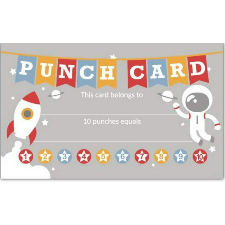 50Pcs Cartoon Boy Girl Punch Card For Children's Toy Reward Incentive Cards  Small Business Commodity Packaging