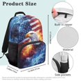 thumbnail image 7 of KUIFORTI Patriotic Eagle Print Children's Backpack 17 Inch Fashion Kids School Bag with Front Pockets Suitable for Elementary Middle School Back to School Gifts for Boys, 7 of 7