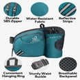 thumbnail image 5 of WATERFLY Unisex 3.5L Nylon Fanny Packs with a Water Bottle Holder Travelling Hiking Walking,Teal Blue, 5 of 6