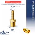 thumbnail image 2 of MAACFLOW Latón 1/8"" Macho NPT a 3/16"" Manguera ID Barb Conector adaptador de manguera de púas (paquete de 1), 2 of 5