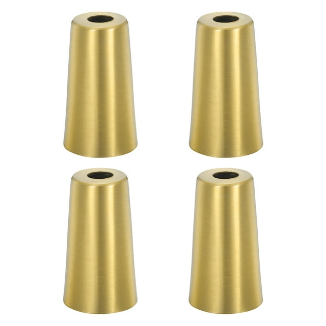 Cubierta de pierna de muebles Uxcell, paquete de 4 tapas redondas de metal para piernas, ideal para sofá, mesa, silla (2.1", tono dorado)