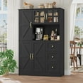thumbnail image 4 of Homfa 62″ Farmhouse Pantry Cabinet with Microwave Shelf, Kitchen Hutch with Adjustable Shelves, 5-doors Freestanding Cupboard for Living Dining Room, Black, 4 of 7