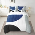 thumbnail image 2 of Erosebridal Modern Abstract Bed in a Bag King Size, Black White Gray Navy Blue Bed Set Lightweight 7pcs, 2 of 5