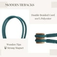 thumbnail image 4 of Blue Magnetic Curtain Tieback – Double Braided Cord with Wooden Tips, 4 of 8