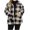 Khaki, variant on Lovskoo Womens Fuzzy Fleece Jacket Lapel Plaid Flannel Pocket Button Down Long Sleeve Plush Casual Winter Warm Jacket Khaki