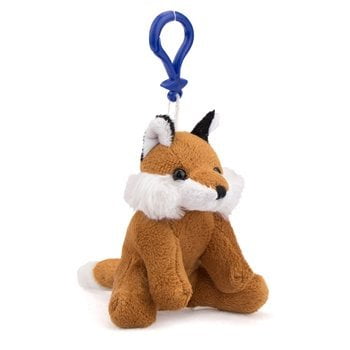 Stuffed Animal House 3.5" Mini Red Fox Soft Plush Toy Keychain Zipper Pull NWT 
