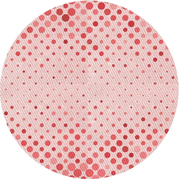 Ahgly Company Machine Washable Indoor Round Transitional Light Rose Pink Area Rugs, 4' Round