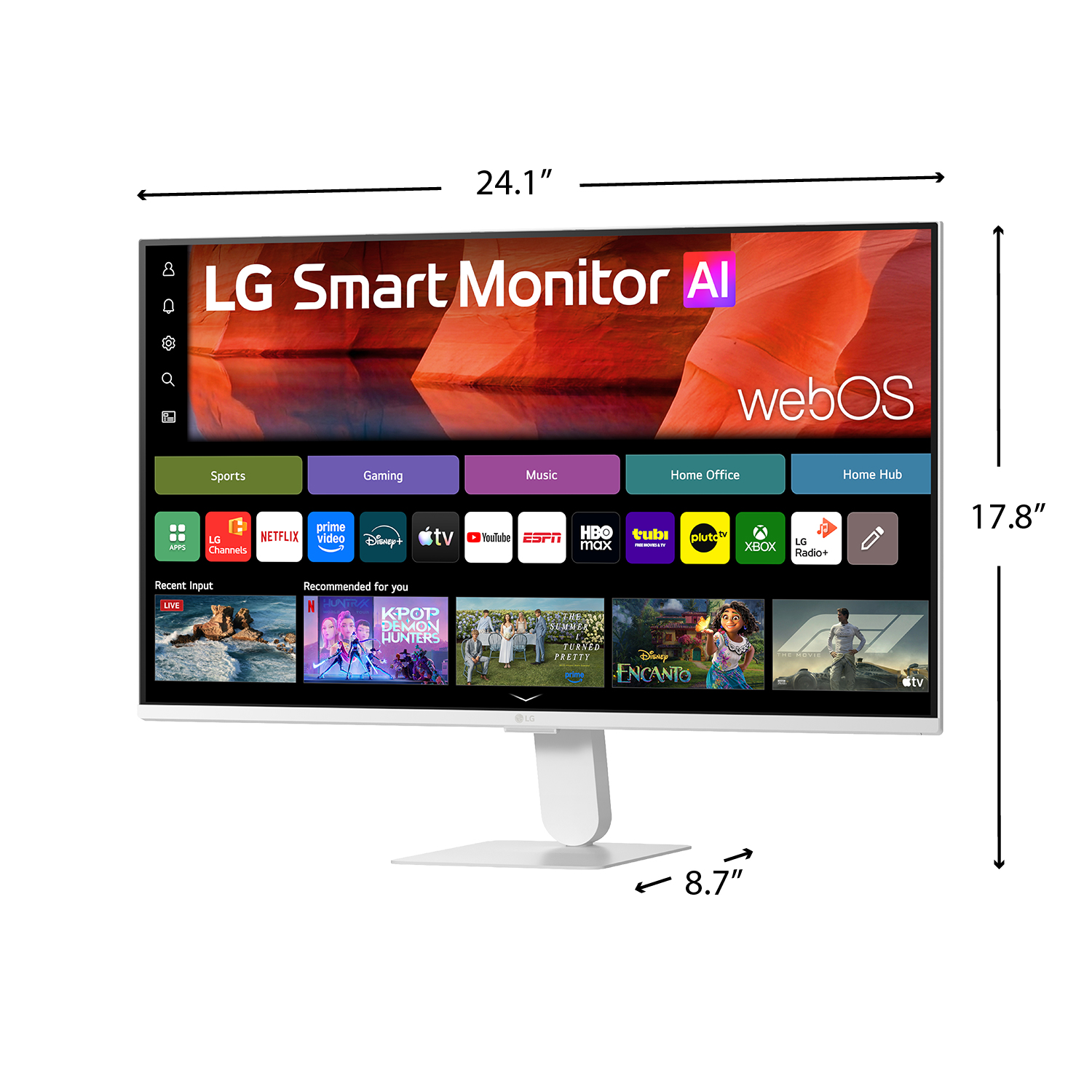 LG 27" FHD IPS Smart Monitor with webOS, White photo 7