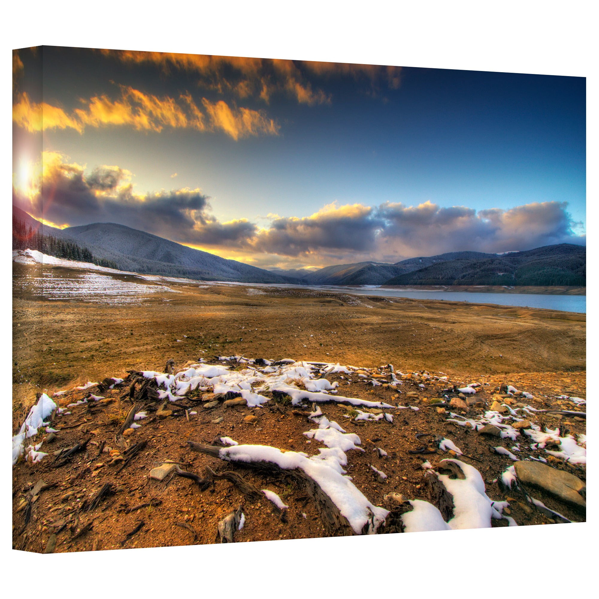 ArtWall Dragos Dumitrascu "The Winter Sun" Gallery-wrapped Canvas Art