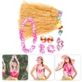 thumbnail image 3 of KAKOWELY 1 juego de decoraciones para fiesta luau, gafas, pinza para el pelo, corona, falda de paja, decoración para fiesta hawaiana., 3 of 5