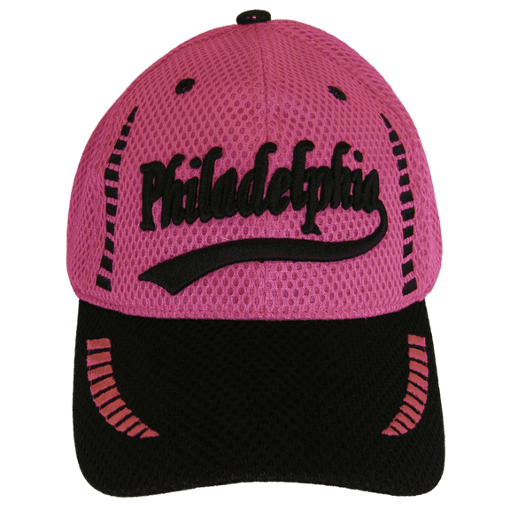 Philadelphia Men's Summer Mesh Adjustable Baseball Cap (Hot Pink/Black)