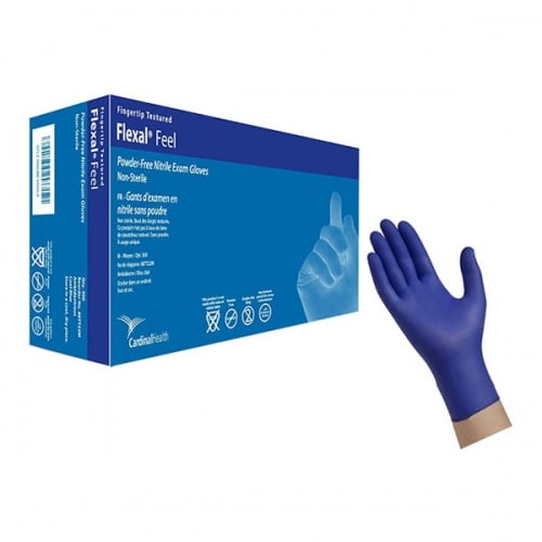 Flexal feel powderfree nitrile exam gloves, small part no. 88tt21s (300/box)