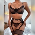 thumbnail image 3 of Conjuntos exóticos con aros para mujer, conjunto de lencería Sexy Sensual, ropa interior, Bralette fino con Push-Up, sujetador y bragas, 3 of 4