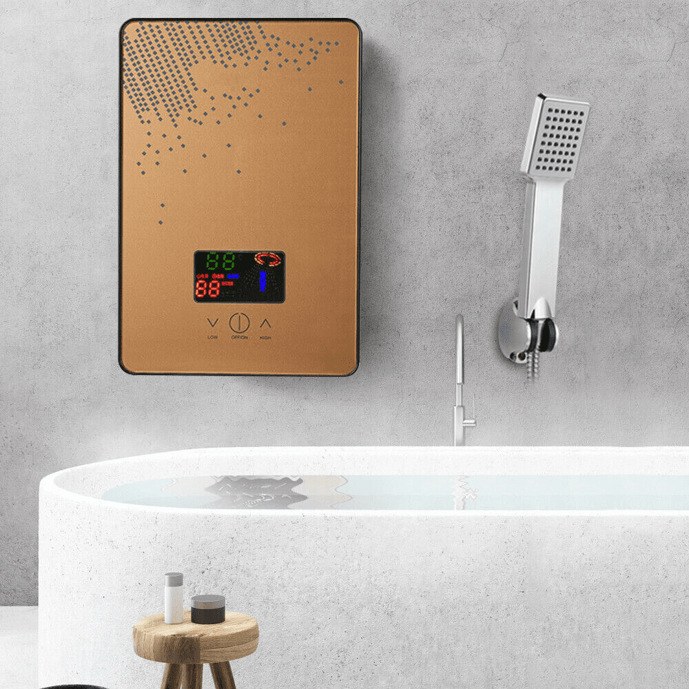TFCFL Whole House Electric Tankless Instant Water Heater w/ Shower Head Kitchen Bathroom Water Heater 4500W 110V