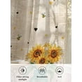 thumbnail image 6 of Sheer Curtains 2 Panels Set, You Are My Sunshine Sunflower Bee Vase Vintage Old Newspaper Window Sheer Curtains for Living Room/Bedroom, Light Filtering Rod Pocket Voile Drapes, 52" W x 84" L, 6 of 7