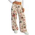 thumbnail image 2 of Hearthz Women Christmas Pajama Pants High Waist Wide Leg Pajama Pants for Women Fall Winter Woman Lounge Pants Xmas Sleeping Pants Women, 2 of 5