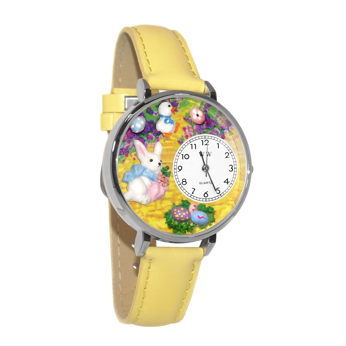 Whimsical Easter Bunny Watch in Silver (Large)