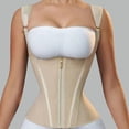 thumbnail image 4 of VISALY women's bodysuit tops, Ladies Latex High Elastic Waist Zipper Button Retro Body, Womens Underwear Cotton High Waisted Womens Underwear High Waist Womens High Waisted Underwear, Beige,L, 4 of 9