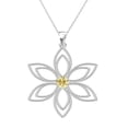 thumbnail image 1 of Sterling Silver with Yellow Moissanite Flower Pendant with 18" Chain, 1 of 3