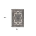 thumbnail image 5 of 5' x 8' Blue and Brown Medallion Power Loom Area Rug, 5 of 9