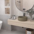 thumbnail image 2 of 17 inch round striped design bathroom cement art basin with same color drainer, 2 of 11