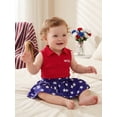 thumbnail image 5 of BemeyourBBs Toddler Baby Girl 4th of July Outfit I Love USA Patriot Independence Day Outfit Infant Baby Girl Summer Clothes Sleeveless Lapel Ribbed Tank Tops Star Heart Print Pleated Skirt Set, 5 of 9