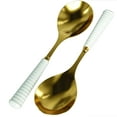 thumbnail image 1 of Portmeirion Sophie Conran Gold Salad Server Set | 2-Piece Flatware Serving Utensil Set | 10-Inch | Stainless Steel | Matching Mixing Spoons | Kitchen Cooking Utensil, 1 of 4