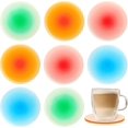 thumbnail image 1 of 8 Pieces Colorful Acrylic Coaster 3.9 Inches Cute Coasters Round Heat Resistant Holder Anti Slip Table Coasters Aesthetic Coasters for Coffee Table Home Decor Gift, 1 of 5