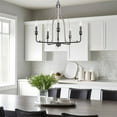 thumbnail image 5 of Kira Home Copeland 24" Farmhouse Pendant Light Chandelier, Adjustable Hanging Height, White Birch Wood Style, Black, 5 of 8