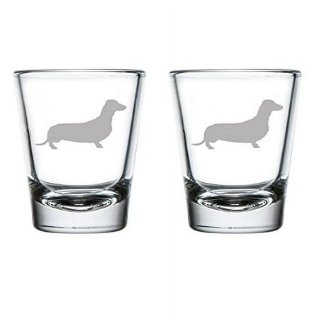 

Set of 2 Shot Glasses 1.75oz Shot Glass Dachshund