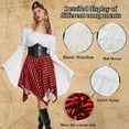 thumbnail image 3 of GYQMBT Womens Pirate Costume Renaissance Shirt Dress with Headband Eye Patch Pirate Hat Waistcoat Medieval Costume Accessory Set, White, S, 3 of 7