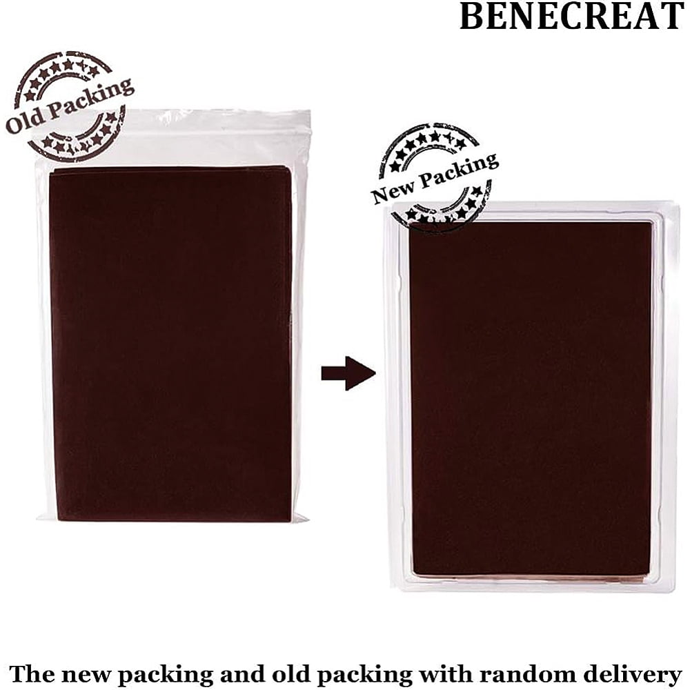 Jewelry Flocking Cloth Polyester Self-adhesive Fabric Rectangle Saddle Brown 29.5x20x0.07cm