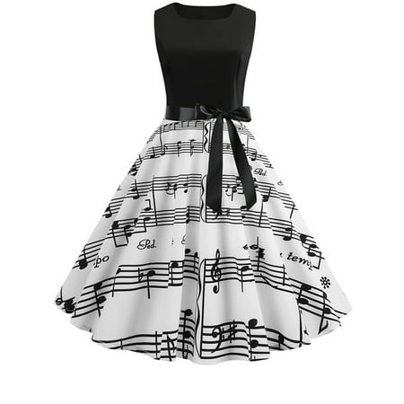 Womens 50s 60s Hepburn Style Skater Vintage Rockabilly Party Prom Swing