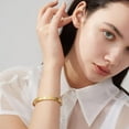 thumbnail image 5 of 18K Gold Plated Love Friendship Bracelet with Cubic Zirconia Stones Bangle Cuff Best Gifts with Crystal for Mother's Day Valentine's Day Wedding Couples and Birthdays, 5 of 6