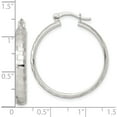 thumbnail image 3 of Sterling Silver Treasure-Worthy, Heirloom, Ethereal 32.6 Mm 29.6 Polished Diamond-Cut 30X4Mm Round Hoop Earrings, 3 of 3