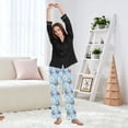 thumbnail image 6 of Dailycode Women's Pajama Pants Wide Leg Lounge Pj Bottoms With Pockets Butterfly Flying in Daisy Sea, 6 of 7