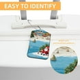 thumbnail image 3 of Santa Claus Vacation Square PU Leather Luggage Tags, 2 Pack, with Privacy Cover and Stainless Steel Ring - Suitable for Travel, Backpack, Handbag - Bag Tags, Handbag Tags, 3 of 7